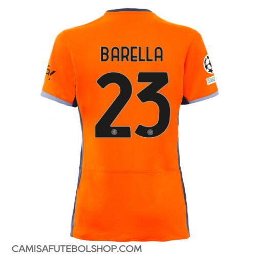 Camisa de time de futebol Inter Milan Nicolo Barella #23 Replicas 3º Equipamento Feminina 2023-24 Manga Curta